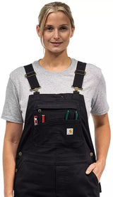Carhartt Women's Canvas Overalls Black 106001X