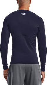Under Armour Men's HeatGear Compression Long Sleeve Shirt Midnight Navy/White 1361524