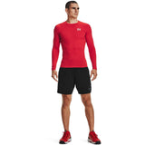 Under Armour Men's HeatGear Compression Long Sleeve Shirt Red/White/Black 1361524