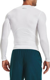 Under Armour Men's HeatGear Compression Long Sleeve Shirt White/Black 1361524