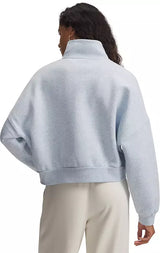 Under Armour Women’s Icon Fleece Oversized ½ Zip Mod Gray Light Heather/Wt 1386460HO24