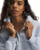 Under Armour Women’s Icon Fleece Oversized ½ Zip Mod Gray Light Heather/Wt 1386460HO24