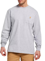 Carhartt Men's Workwear Long Sleeve Shirt Heather Grey K126-HGY
