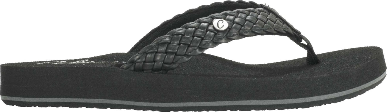 Cobian Women’s Braided Bounce Flip Flops Black BRB10-001