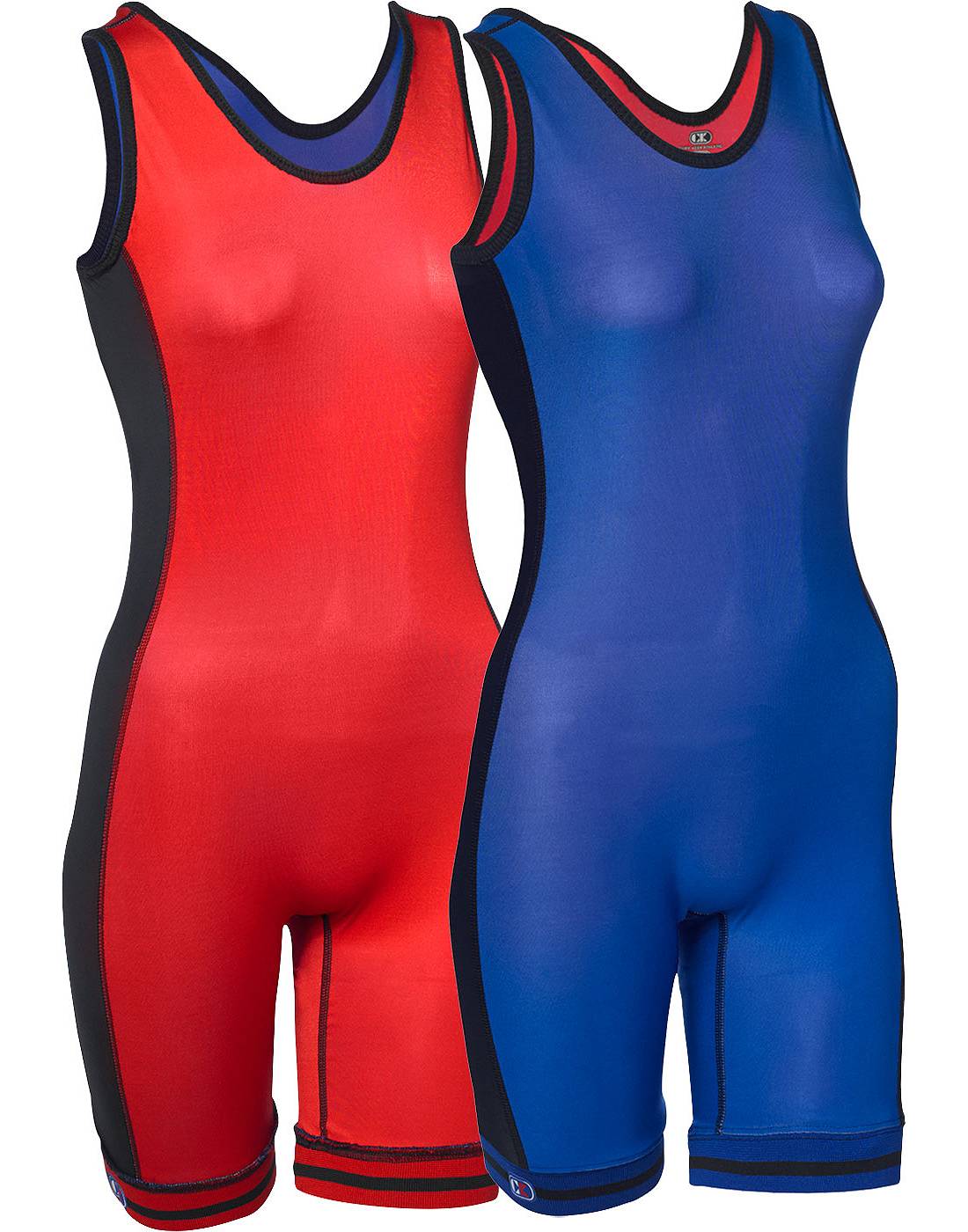 Cliff Keen Women's The Respond Compression Wrestling Singlet Royal Blue Scarlet RWBKT86J