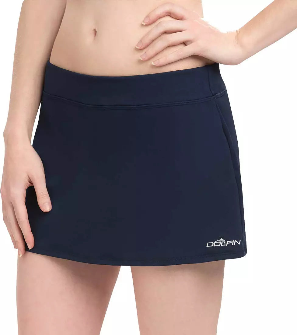 Dolfin Women’s Aquashape A-Line Swim Skort Navy 3613SK-490