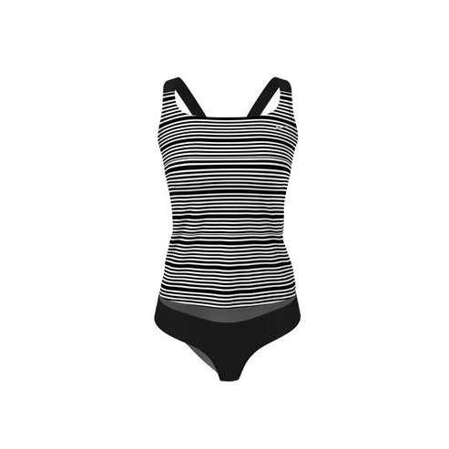 Nike Tankini Set 6:1 Stripe V Back Black NESSD413