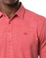 TravisMathew Men's The Heater Golf Polo Heather Scooter 1MW395-6HSC