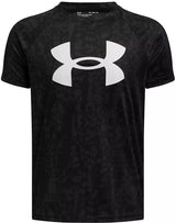 Under Armour Boys' Tech Logo Print Short Sleeve T-Shirt Black/Black/White 1363278
