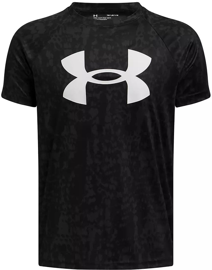 Under Armour Boys' Tech Logo Print Short Sleeve T-Shirt Black/Black/White 1363278