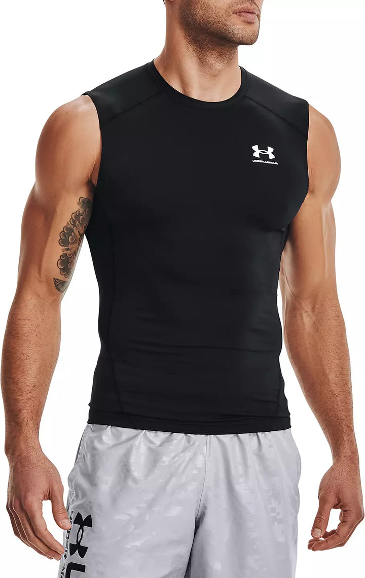 Under Armour Men's HeatGear Compression Shirt Black/White 1361522