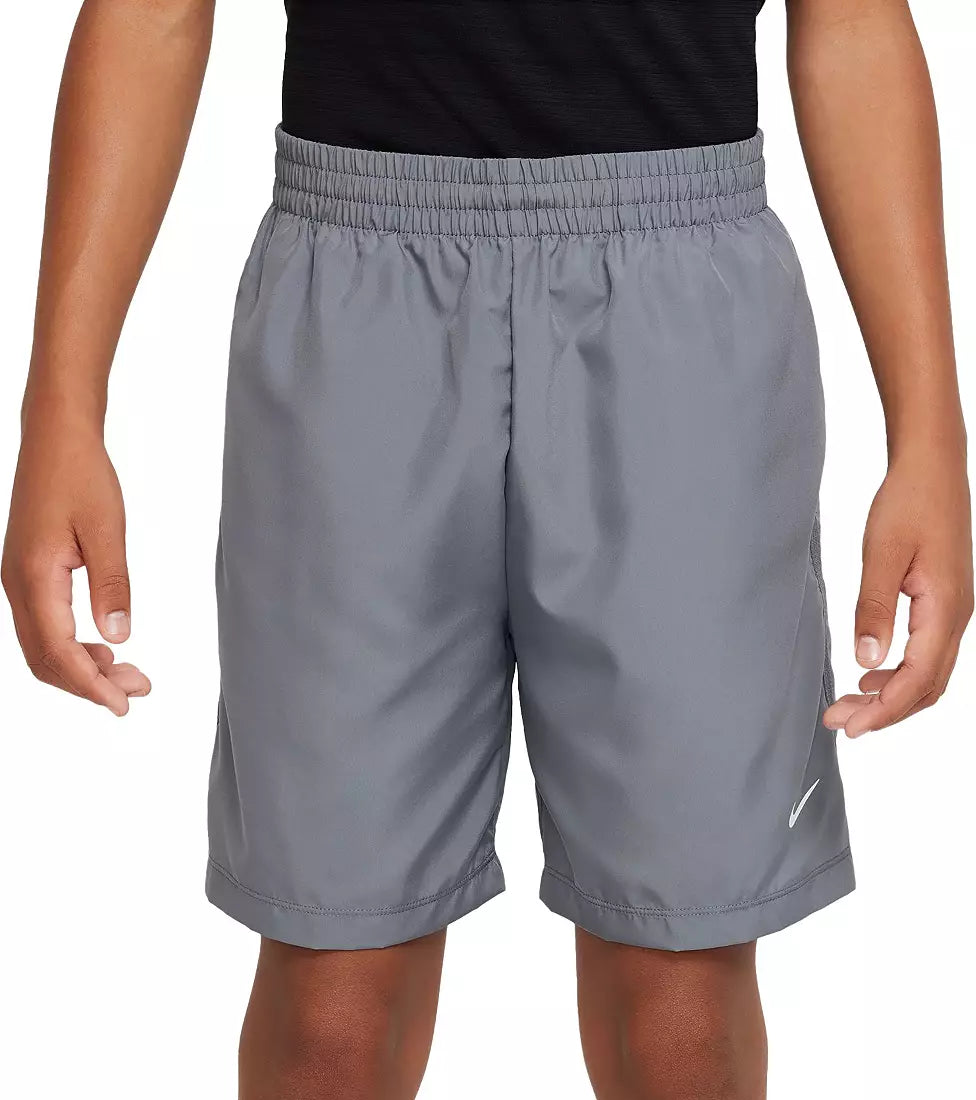 Nike Kids' Dri-FIT Multi Woven Shorts Grey/White DX5382