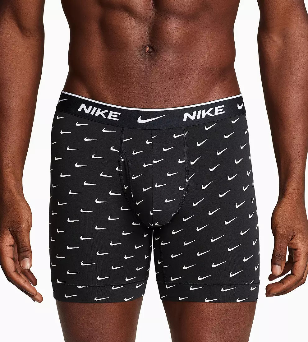 Nike Men's Dri-FIT Essential Cotton Stretch Boxer Briefs 3-Pack Swoosh Print KE1167