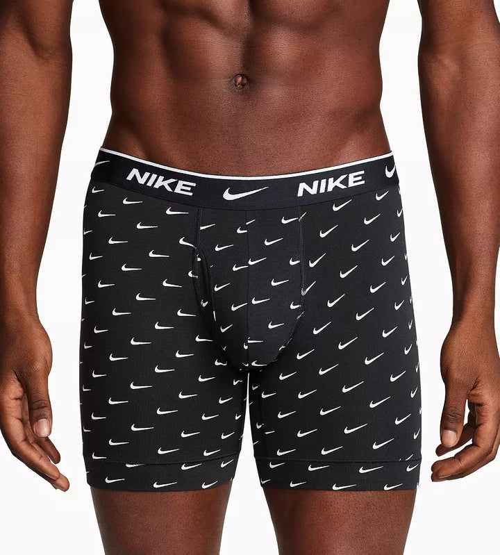 Nike Men's Dri-FIT Essential Cotton Stretch Boxer Briefs 3-Pack Swoosh Print KE1167