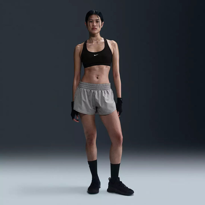 Nike One Women's Dri-FIT Mid-Rise 3" Brief-Lined Shorts Dark Smoke Grey DX6010SU25