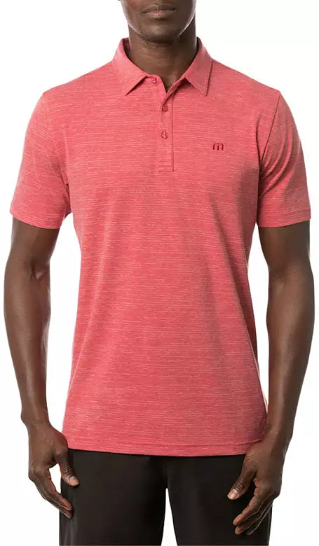 TravisMathew Men's The Heater Golf Polo Heather Scooter 1MW395-6HSC