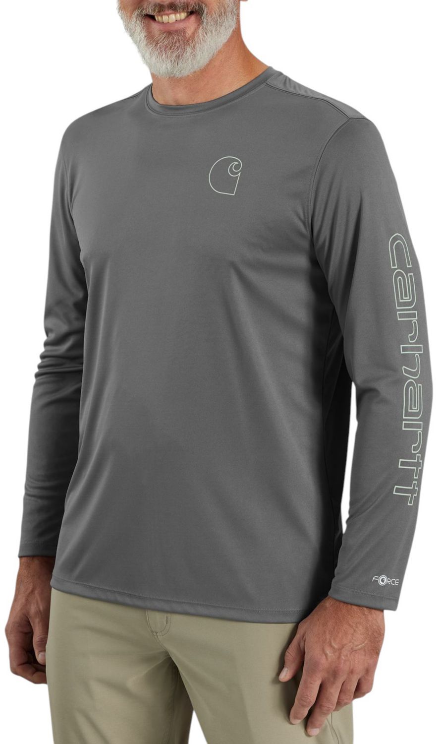 Carhartt Men’s Force Sun Defender Long Sleeve Shirt Steel 106164
