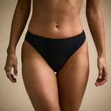 Calia Mid Rise High Leg Cheeky Swim Bottoms Pure Black WSA12442