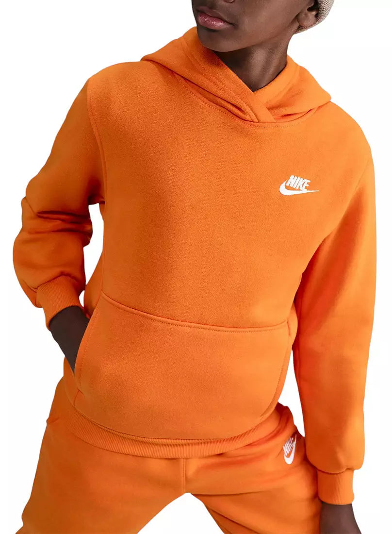 Nike Kids' Sportswear Club Fleece Hoodie Light Wild Mango FD3000