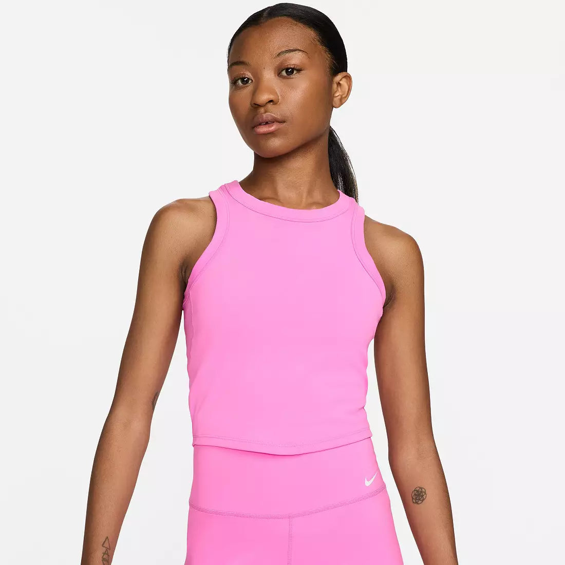 Nike Women's One Fitted Dri-FIT Cropped Tank Top Playful Pink FN2806FA24