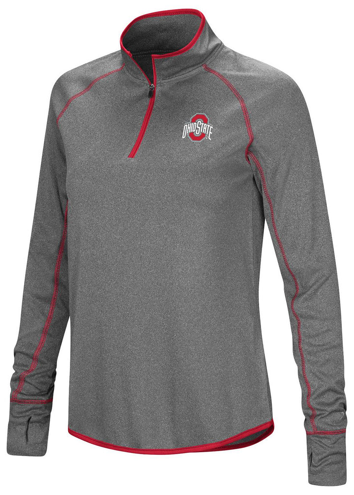 Colosseum Women’s Ohio State Buckeyes Heather Charcoal 1/4 Zip Pullover Heather Charcoal - DKTZ30318HCOSU