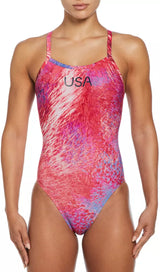 Nike Women's Racerback One Piece Swimsuit Olympic NESSE034DK