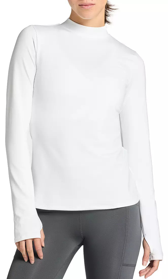 DSG Women's Cold Weather Compression Mock Neck Shirt Pure White - DAW24600
