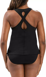 Dolfin Women’s Solid Twist Back Tankini Top Black 4G00SLD