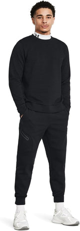 Under Armour Unstoppable Fleece Grid Crew - Men's Black/Black 1387904