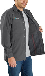 Carhartt Men's Rugged Flex Relaxed Fit Canvas Fleece-Lined Shirt Jac "Shadow"105419