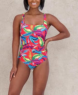 Caribbean Joe Women's Shirred One Piece Swimsuit Coral RL3BB01