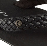 Cobian Women’s Braided Bounce Flip Flops Black BRB10-001
