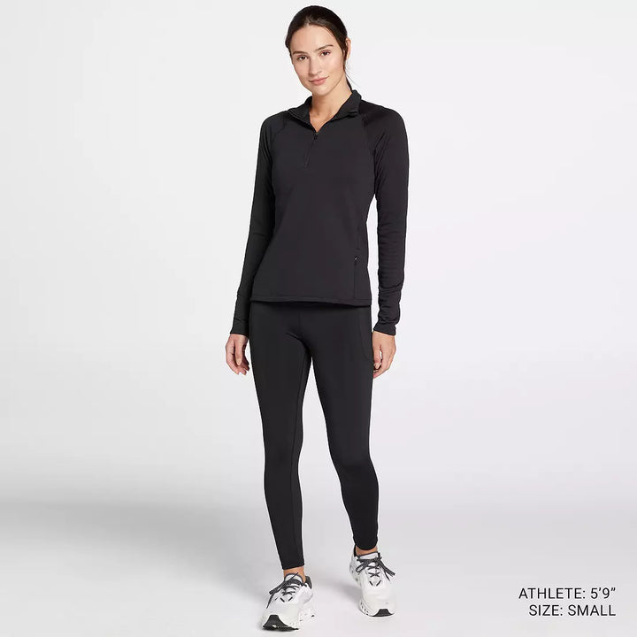 DSG Women's Run Grid 1/4 Zip Jacket Pure Black DAW24202