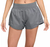 Nike One Women's Dri-FIT Mid-Rise 3" Brief-Lined Shorts Dark Smoke Grey DX6010SU25