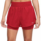Nike One Women's Dri-FIT High-Waisted 3" 2-in-1 Shorts University Red DX6016SP25