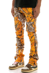 KNB3273 H.Camo Orange | KDNK Camo Skinny Stretch Jeans Men