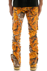 KNB3273 H.Camo Orange | KDNK Camo Skinny Stretch Jeans Men