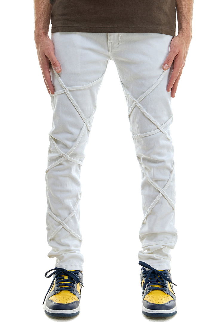 KNB3302 White | KDNK Crisp White Skinny Stretch Jeans Men