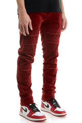 KNB3334 Burgundy | KDNK Skinny Stretch Jeans Men