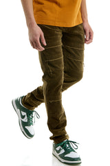 KNB3334 Olive | KDNK Skinny Stretch Jeans Men