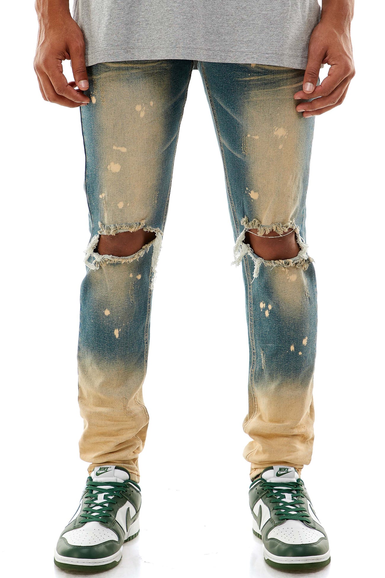KND4431 T.Blue | KDNK Tinted Blue Skinny Stretch Jeans Men
