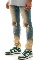 KND4431 T.Blue | KDNK Tinted Blue Skinny Stretch Jeans Men