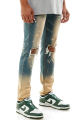 KND4431 T.Blue | KDNK Tinted Blue Skinny Stretch Jeans Men