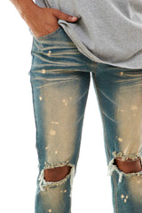 KND4431 T.Blue | KDNK Tinted Blue Skinny Stretch Jeans Men