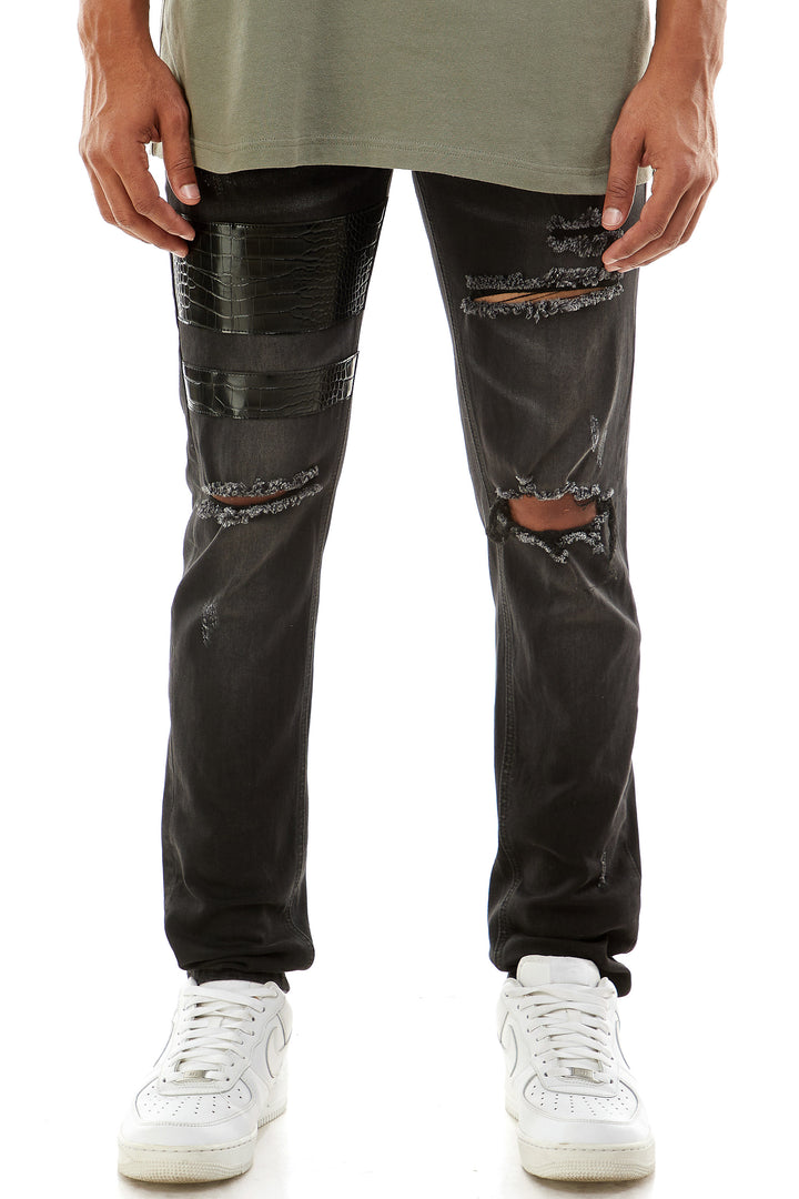 KND4467 Black | KDNK Clean Black Skinny Stretch Jeans Men