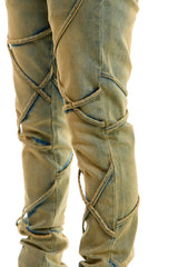 KND4618 T.Blue | KDNK Tinted Blue Skinny Stretch Jeans Men