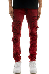 KND4651 Red | KDNK Skinny Stretch Jeans Men