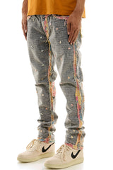 KND4668 Grey | KDNK Ankle Zip Skinny Stretch Jeans Men