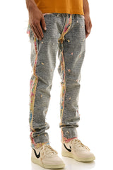 KND4668 Grey | KDNK Ankle Zip Skinny Stretch Jeans Men