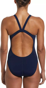Nike Women's Hydrastrong Solid Fastback One Piece Swimsuit Midnight Navy NESSA001Z